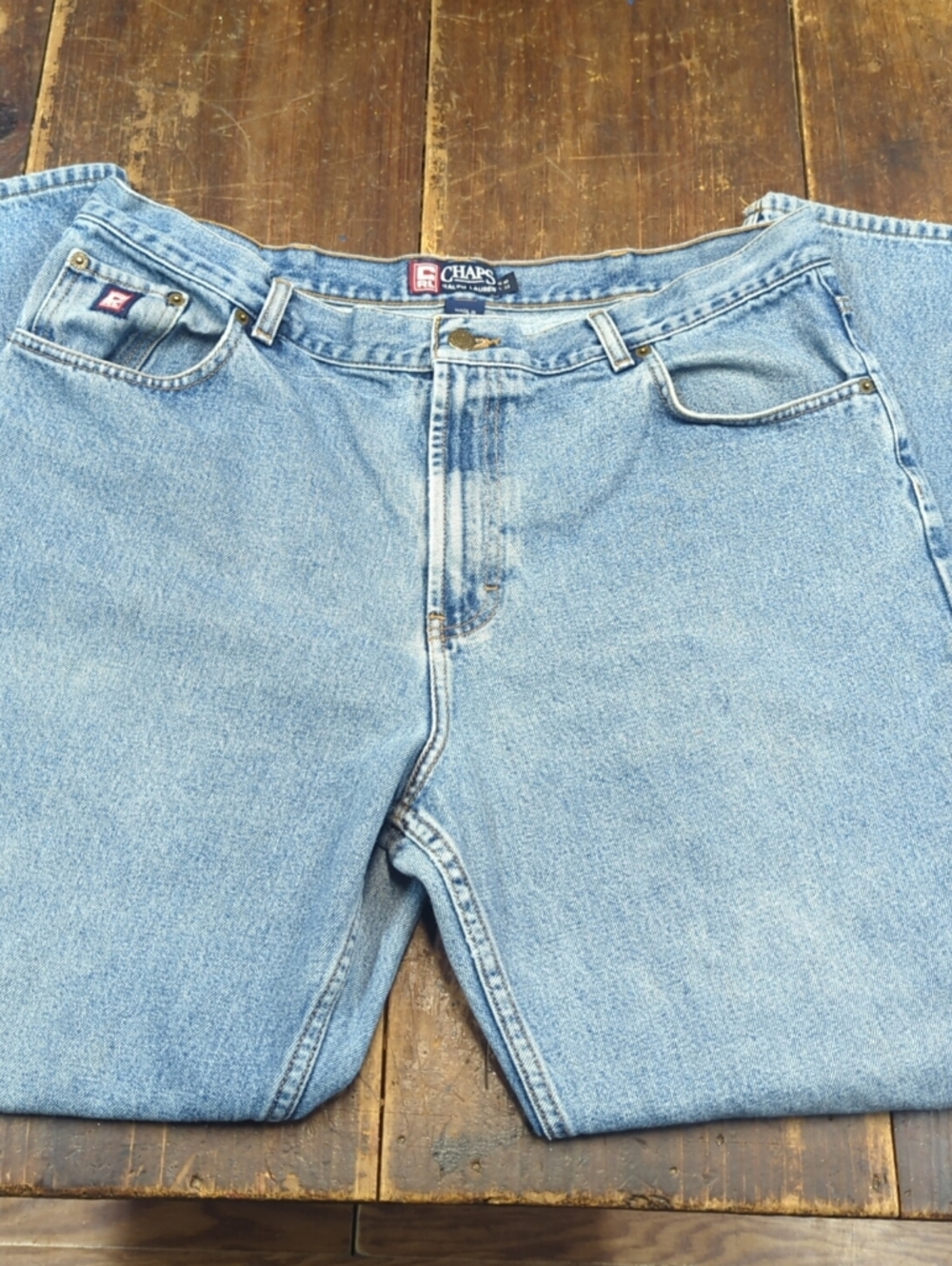 Vintage Ralph Lauren Chaps Men’s Straight Jeans - Light Blue 1990s
